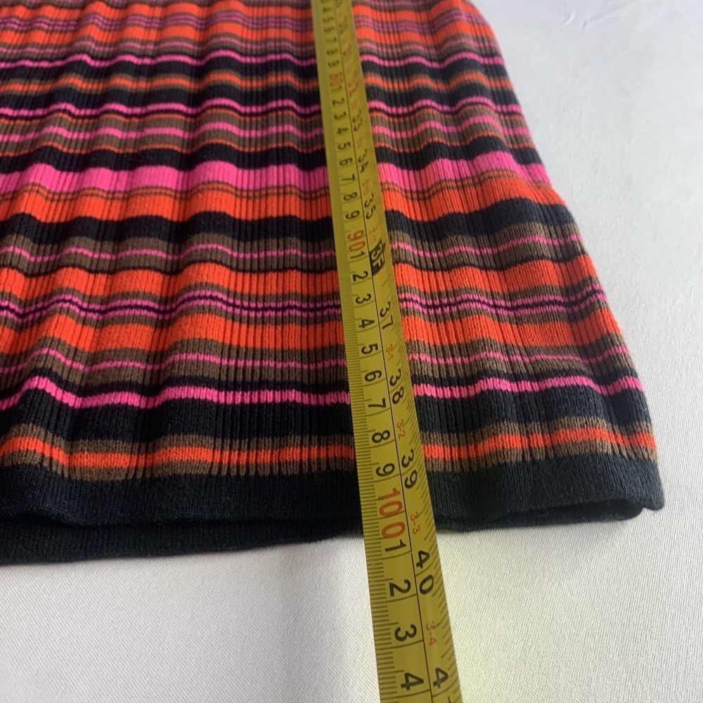 Trina Turk Striped Knit Sweater Dress V-Neck Short Sleeve Multicolor Sheath - Picture 7 of 12